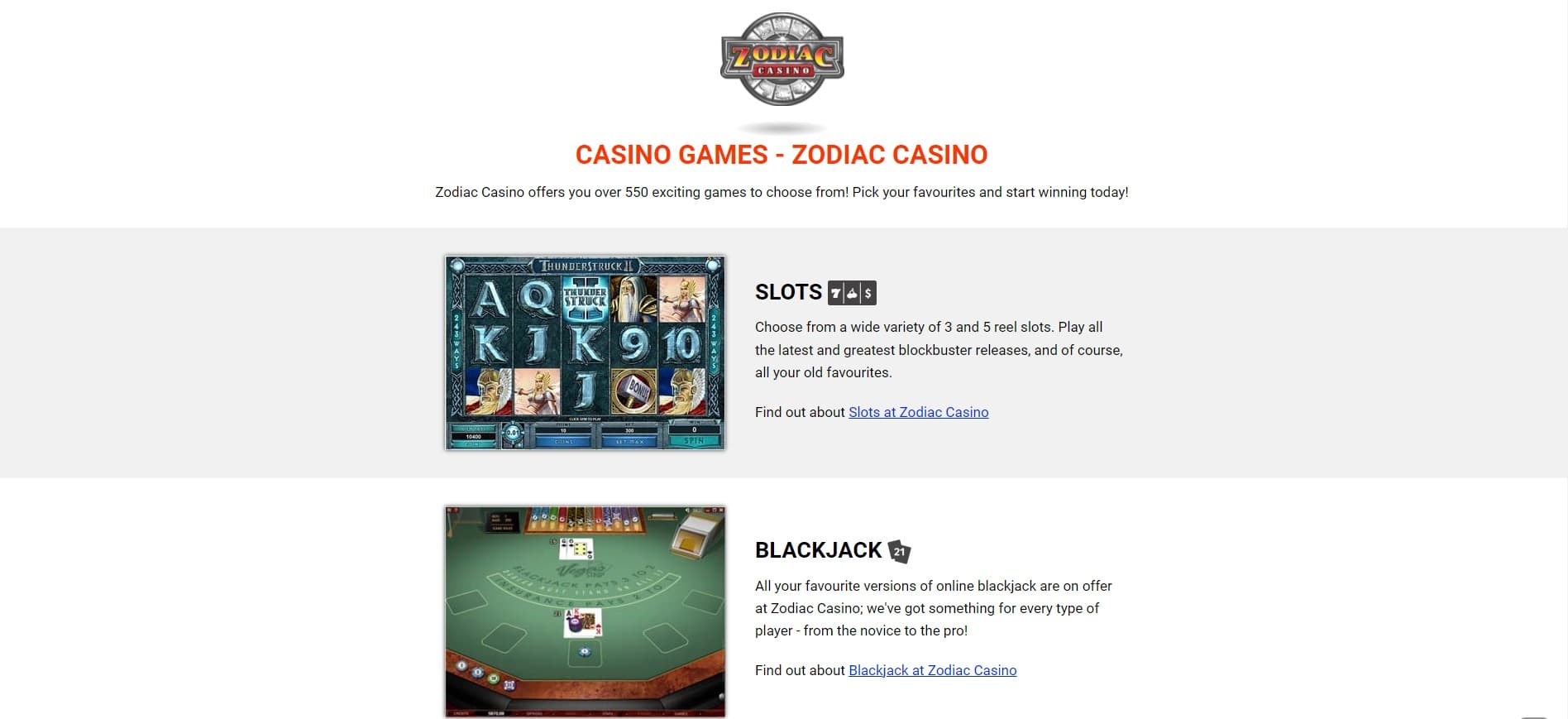 Zodiac Casino Online Slots Review