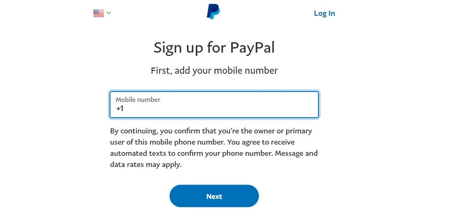 Paypal payment sign up